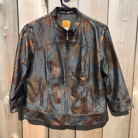 Ruby Rd metallic front zip jacket - Picture 6 of 6